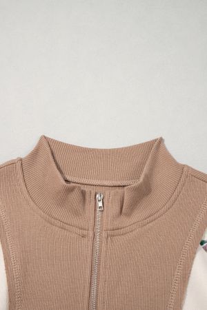 Women's Half-Zip Sweatshirt with Duck Print