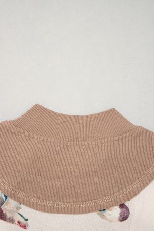 Women's Half-Zip Sweatshirt with Duck Print
