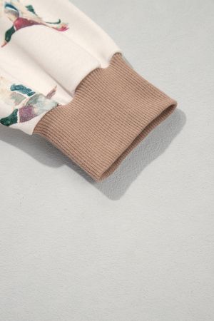 Women's Half-Zip Sweatshirt with Duck Print
