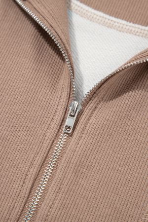 Women's Half-Zip Sweatshirt with Duck Print