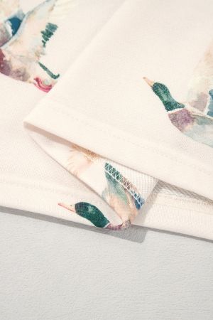 Women's Half-Zip Sweatshirt with Duck Print