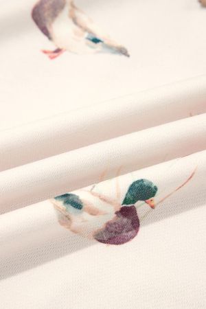 Women's Half-Zip Sweatshirt with Duck Print
