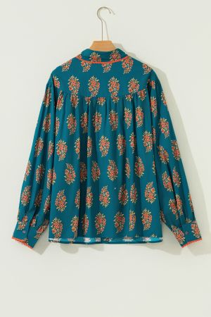 Women's Plus Size Cotton Floral Print Shirt