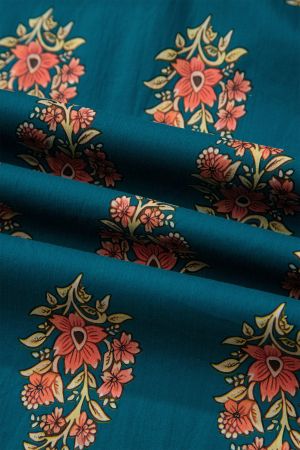 Women's Plus Size Cotton Floral Print Shirt