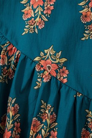Women's Plus Size Cotton Floral Print Shirt