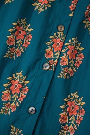 Women's Plus Size Cotton Floral Print Shirt