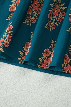 Women's Plus Size Cotton Floral Print Shirt
