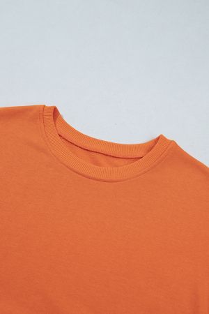 Women's Two-Tone Dress with Orange Top and Floral Print
