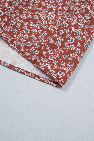 Women's Two-Tone Dress with Orange Top and Floral Print