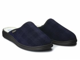 BEFADO DR ORTO Полски мъжки домашни чехли за широк крак, сини на рае