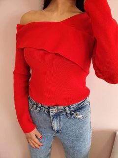 Ефектна дамска блуза в червено