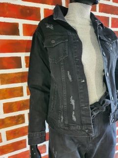 Дамско черно дънково яке