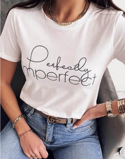 Дамска тениска в бяло 'Perfectly Imperfect'