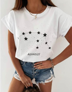 Дамска тениска със зодиакален знак | Aquarius/Водолей