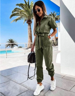 Дамски гащеризон в маслено зелено