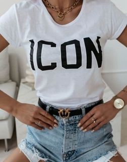 Дамска тениска в бяло 'Icon'