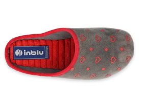 INBLU Италиански дамски чехли, Сиви на сърчица