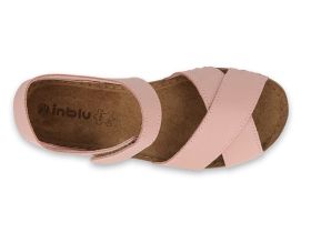 INBLU Дамски анатомични кожени сандали със затворена пета, Розови