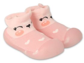 BEFADO Бебешки обувки чорапчета, Розови със сърчица