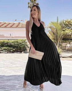 Дълга рокля солей в черно