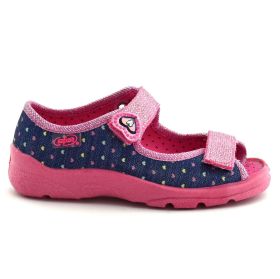 BEFADO MAX Детски сандали за момиче от текстил, Сини с фуксия