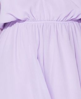 Летен дамски гащеризон с голи рамене в цвят люляк