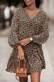 Дамска рокля с леопардов десен