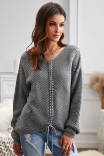 Дамски пуловер в сиво