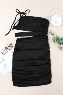 Дамска къса рокля в черно