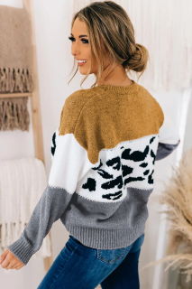 Дамски пуловер с леопардов принт