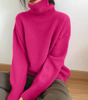 Дамски пуловер в цвят фуксия