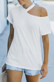 Дамска тениска с асиметрично голо рамо