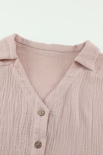 Дамска блуза с дълъг ръкав в бледорозов цвят