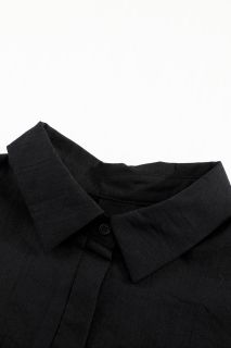 Дамска риза в черно с дълъг ръкав