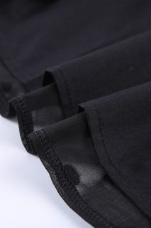 Дамска блуза в черно с дълъг ръкав и принт на точки