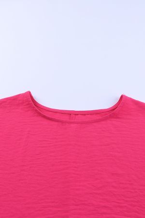 Дамска блуза в цвят циклама с ефектна кройка
