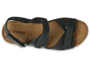 INBLU, Дамски анатомични сандали от естествена кожа, Черни