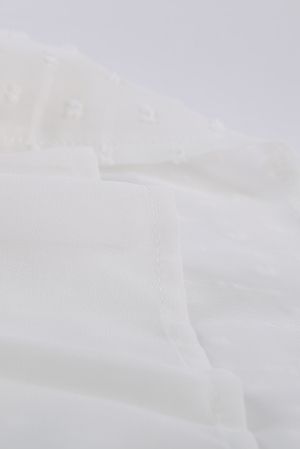 White Crochet V Neck Textured Tank Top