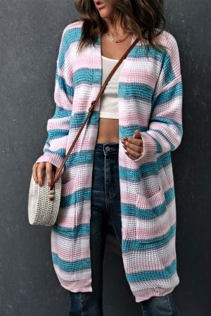 Pink Ombre Duster Cardigan with Pockets