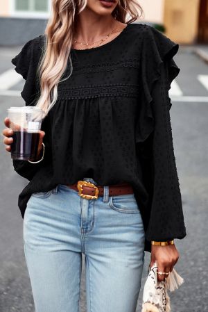 Black Blooming Lace Off The Shoulder Top