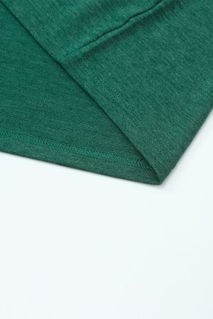Green Asymmetrical Cut Out Buttoned Long Sleeve Top
