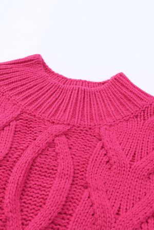 Дамски пуловер в цвят циклама, с ефектни ресни