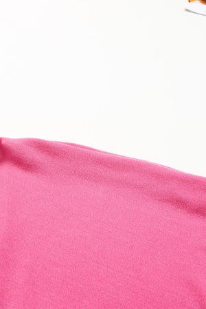 Rose Solid Color Cold Shoulder Long Sleeve Top