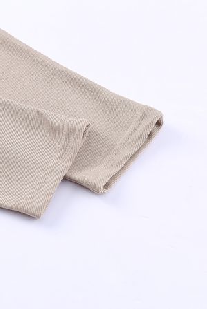 Khaki Lightweight Knit Oversize Blouse