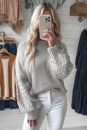 Дамски пуловер в сив цвят