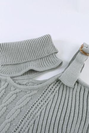 Ефектен дамски пуловер в сив цвят