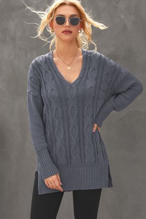 Gray Oversized Cozy up Knit Sweater