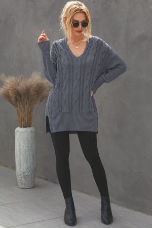Gray Oversized Cozy up Knit Sweater