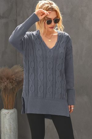 Gray Oversized Cozy up Knit Sweater