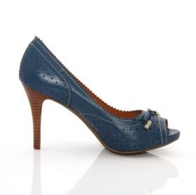 Дамски обувки GEOX с ток и перфорации, сини